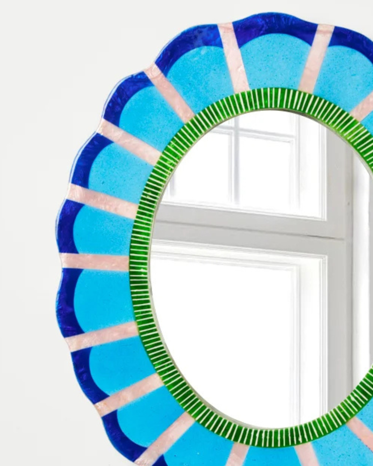 Bloom Nouveau Blue Mirror by Jones & Co