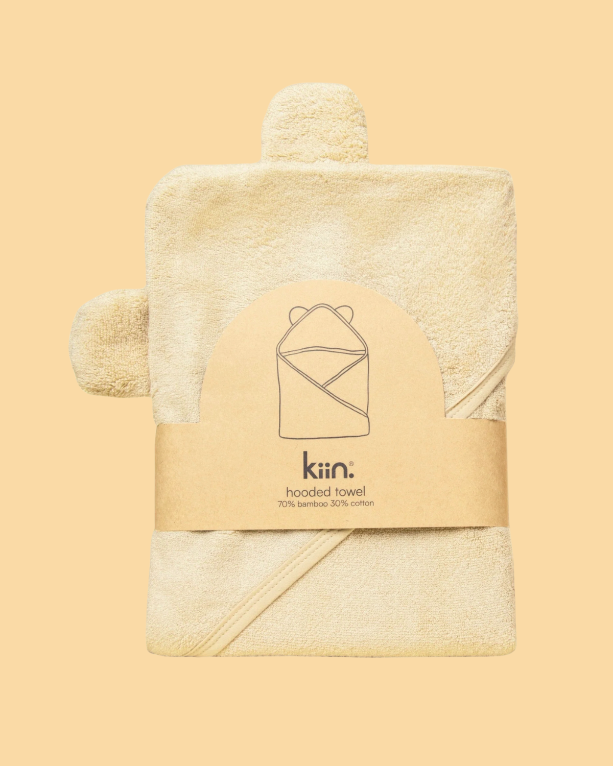 Hooded Baby Bath Towel in Oat by Kiin