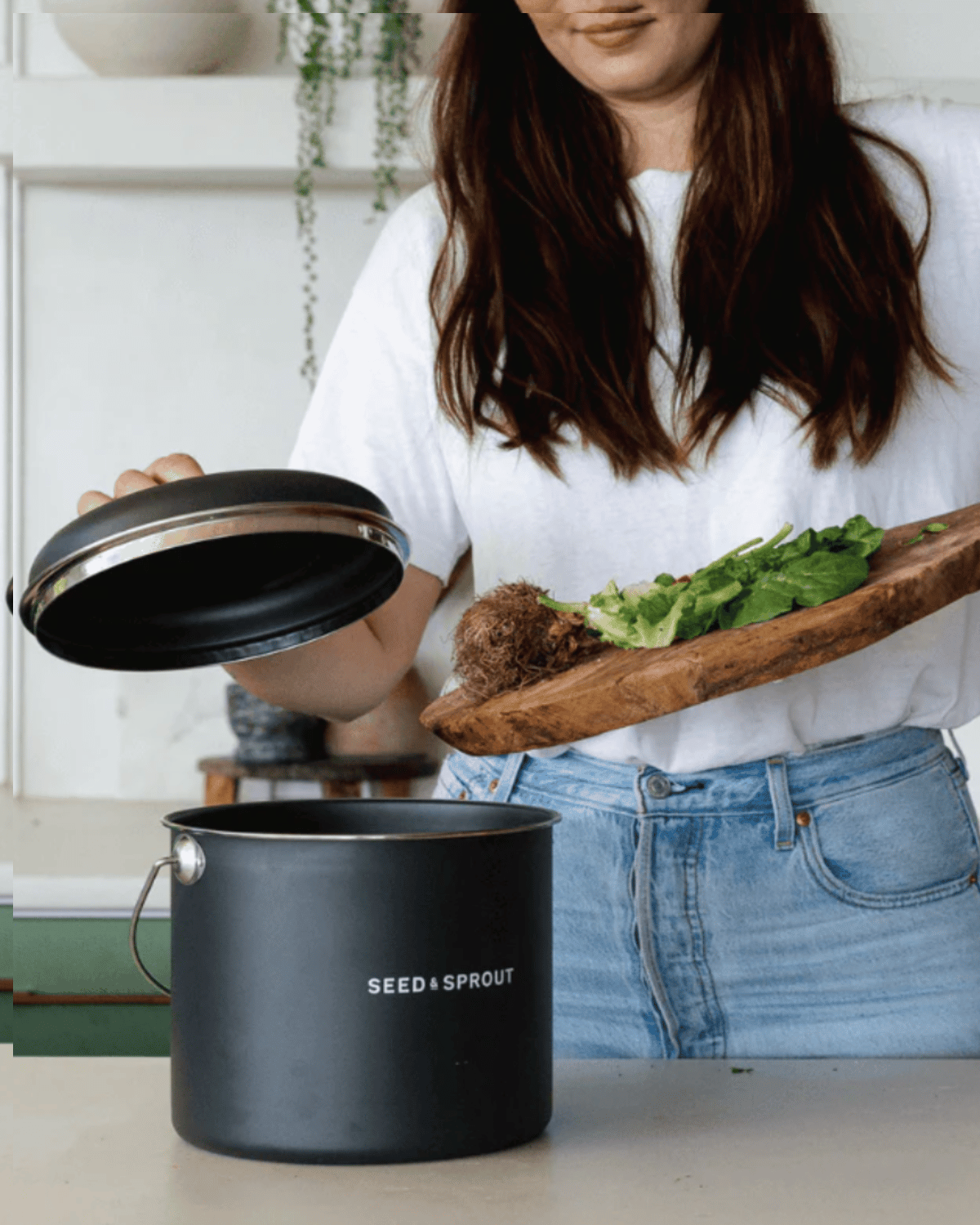 Seed & Sprout Kitchen Compost Bin - Liquorice Black 🌱