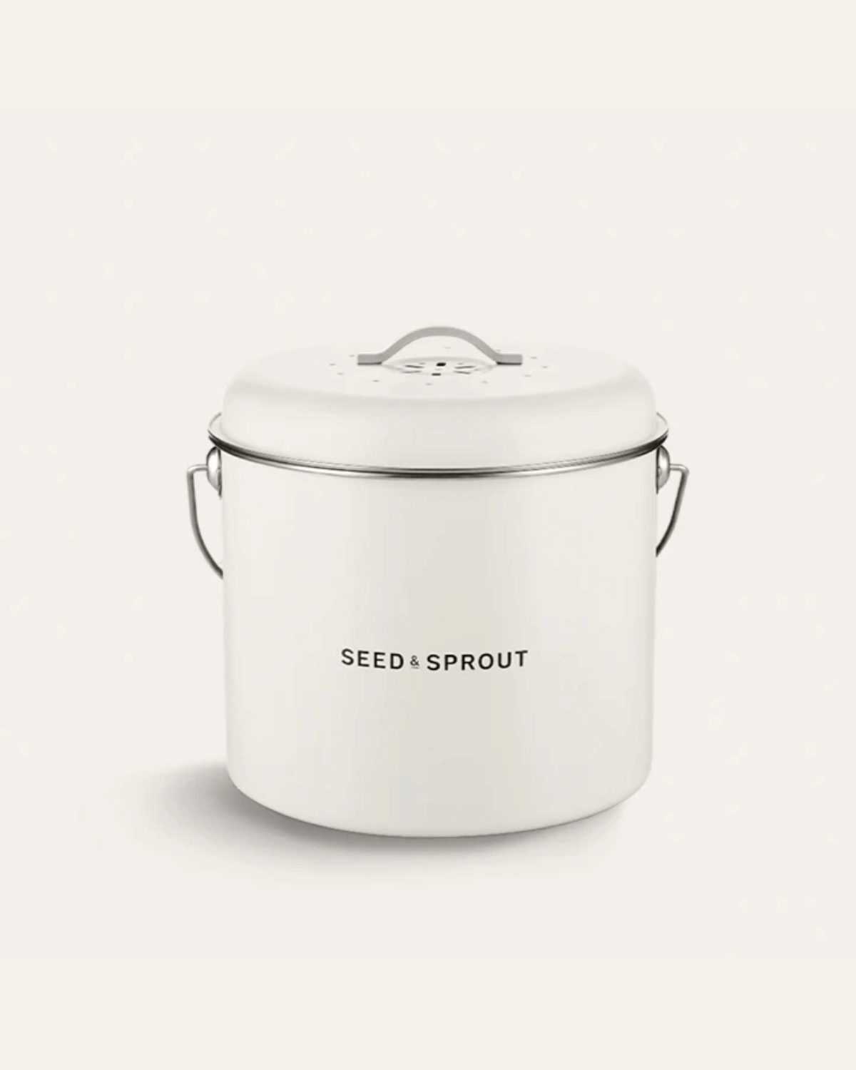 Seed & Sprout Kitchen Compost Bin - Mushroom White
