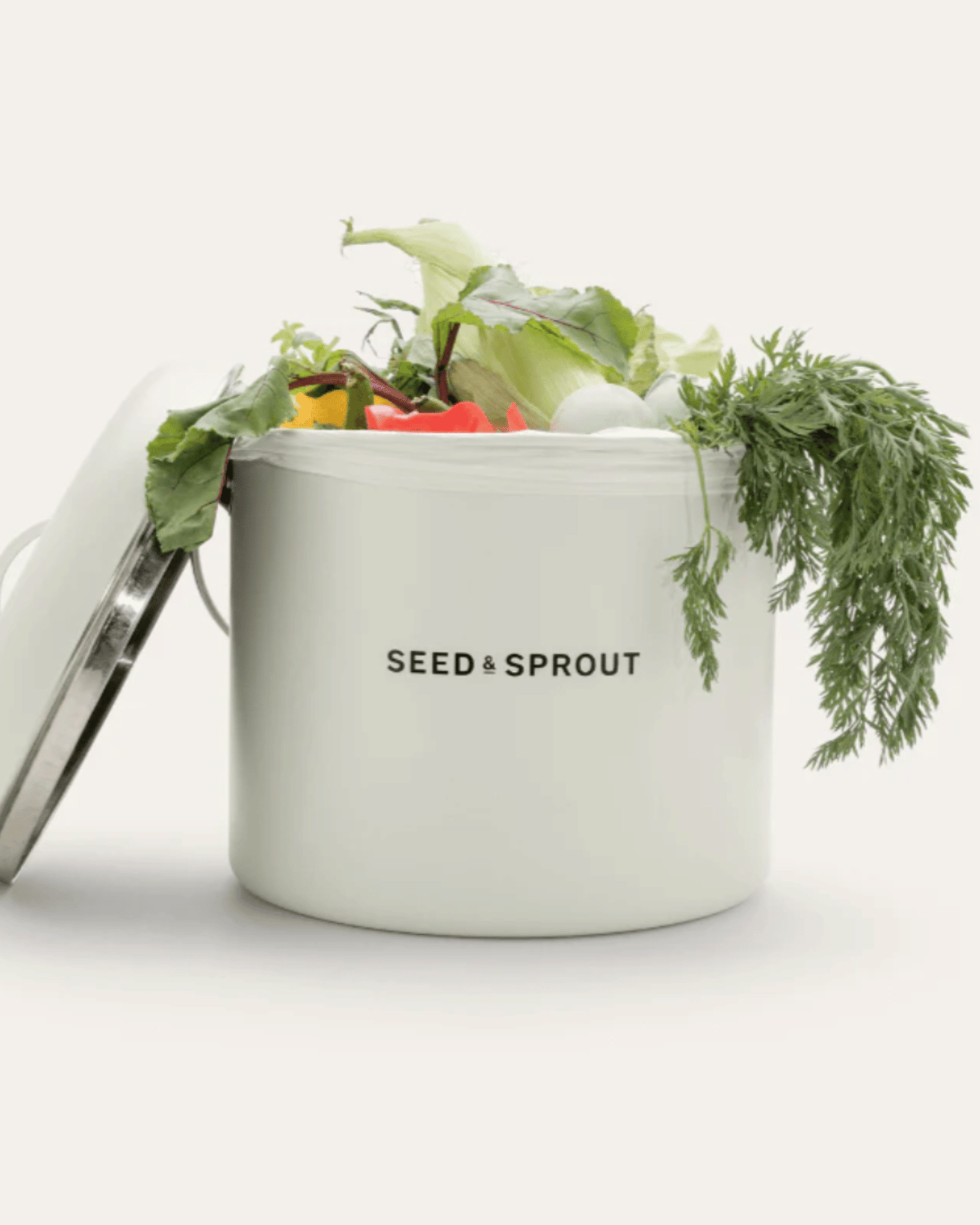 Seed & Sprout Kitchen Compost Bin - Mushroom White