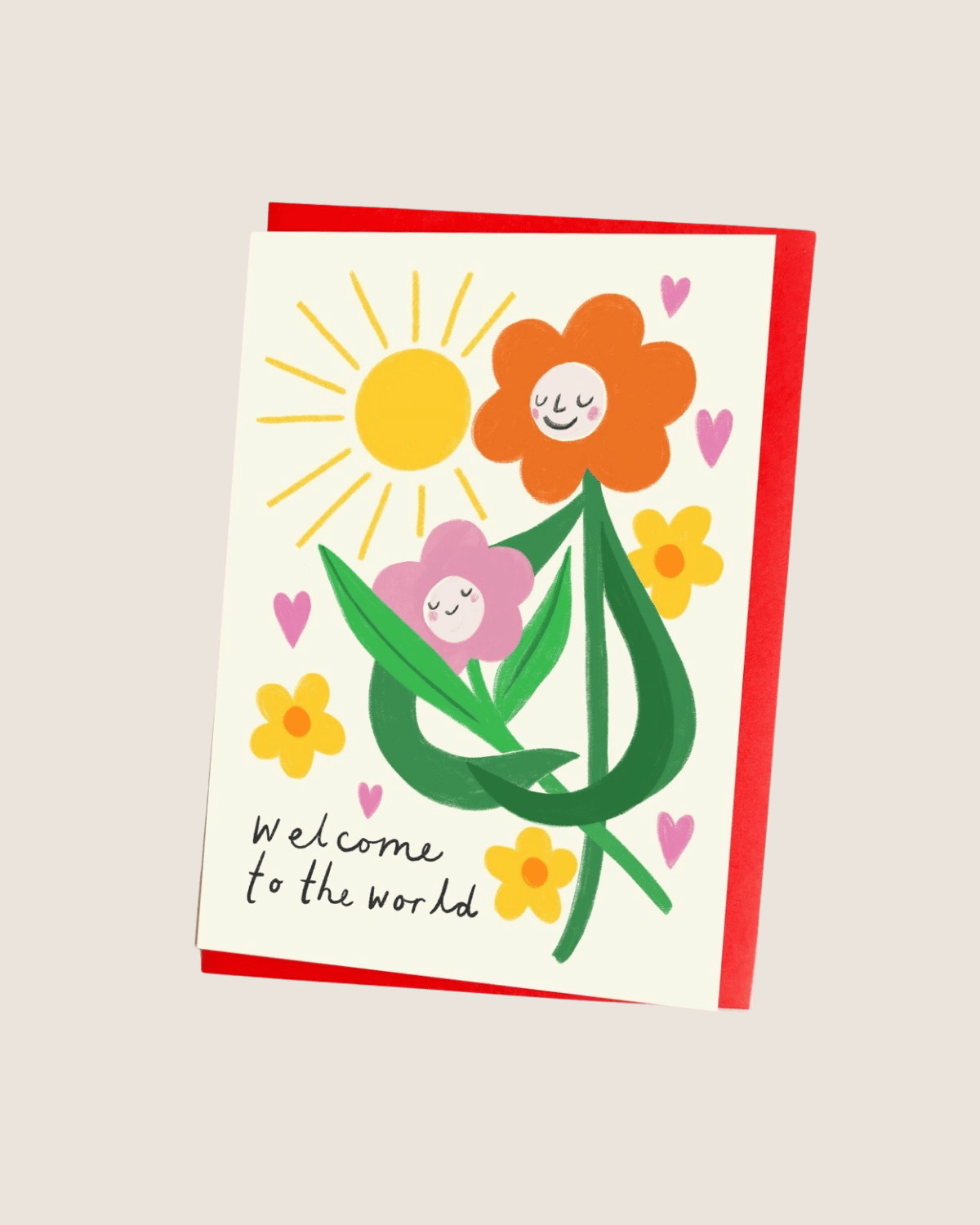 Greeting Card - New Baby Flower Face