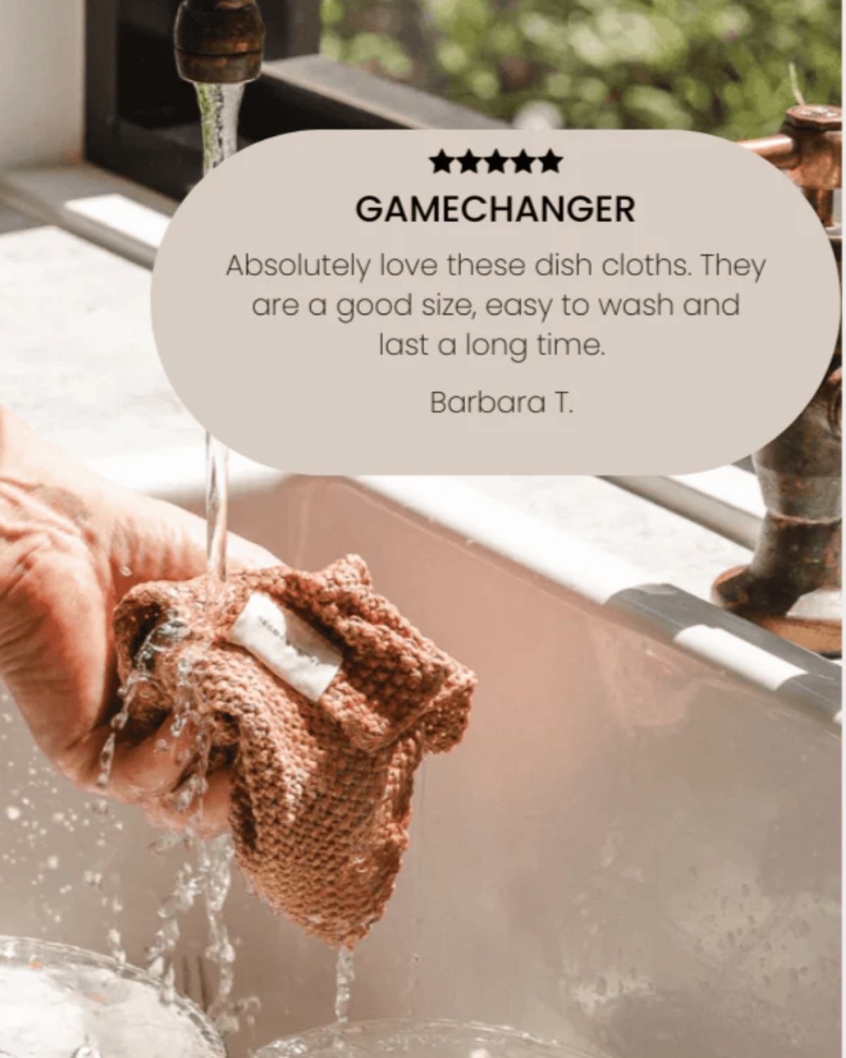 Seed & Sprout Knitted Dishcloths - Praline & Cocoa