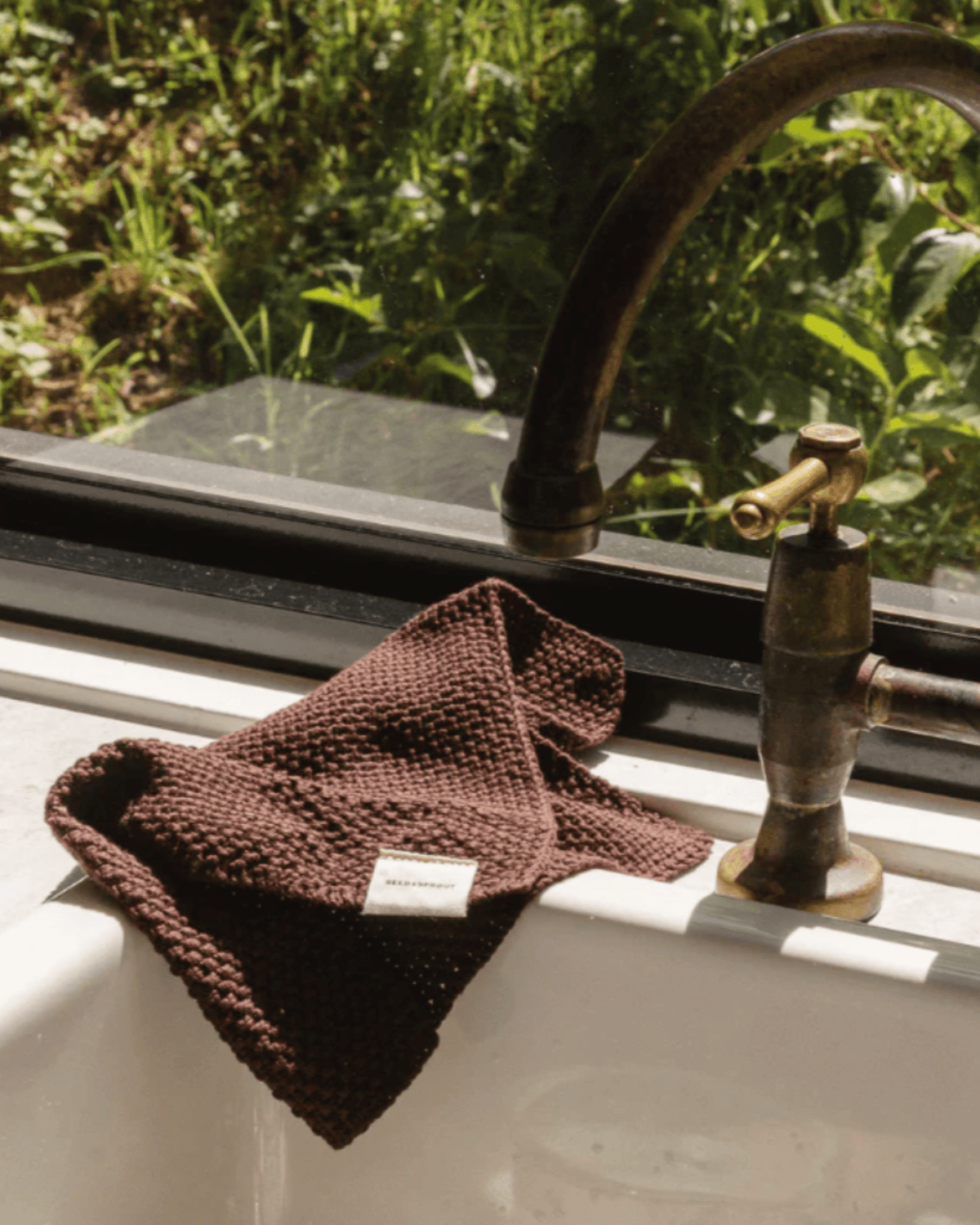 Seed & Sprout Knitted Dishcloths - Praline & Cocoa