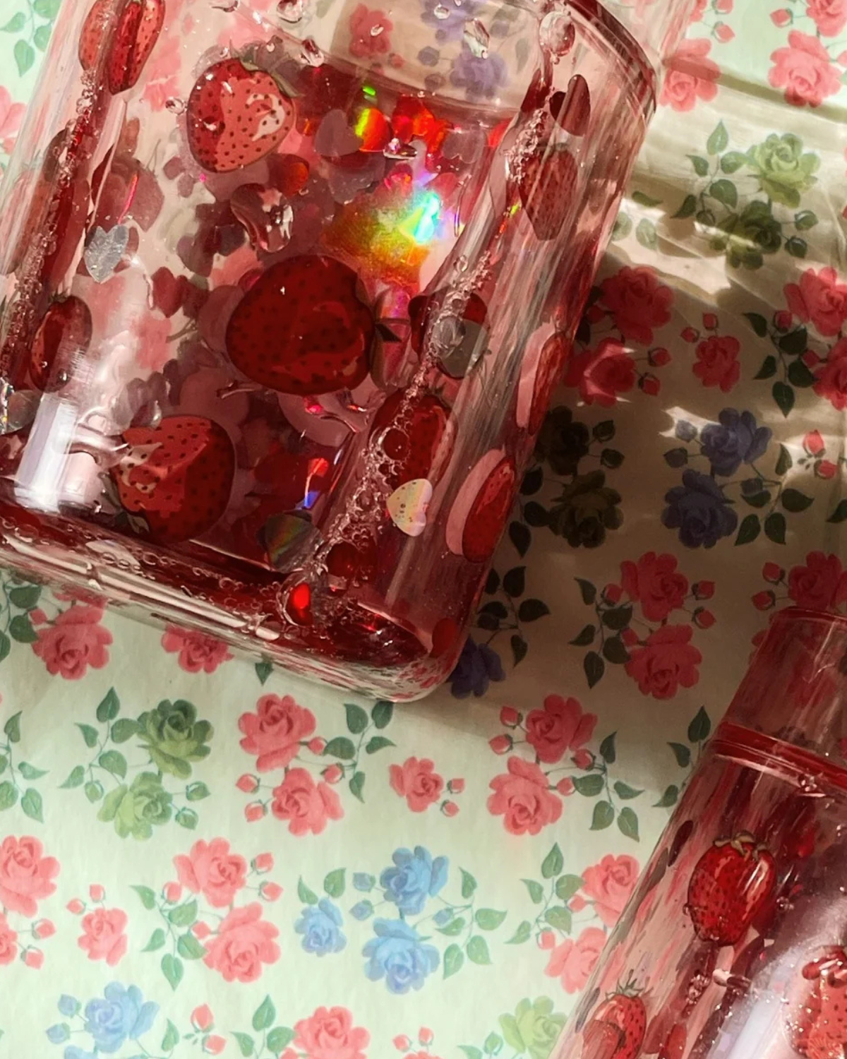 2 Pack Glitter Cups - Fragola Strawberry by Konges Sløjd