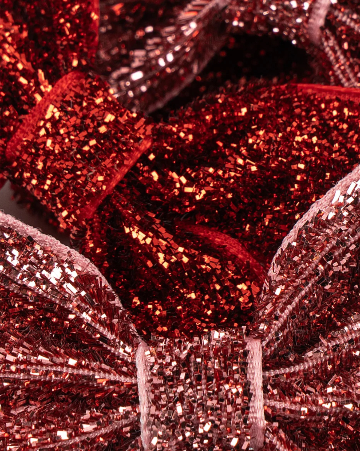 Micki Mini Bow Hair Clips 4pk - Red/ Rose Glitter by Konges Sløjd
