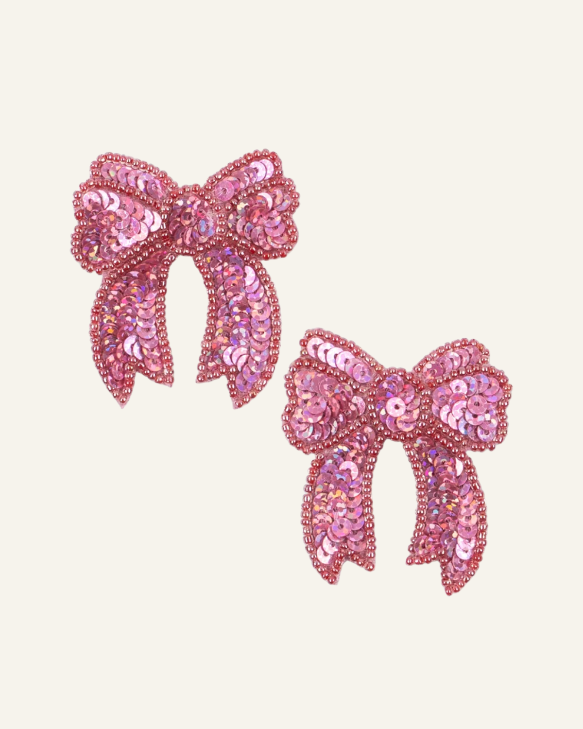 Sequin Bow Hair Clip 2pk - Rose by Konges Sløjd