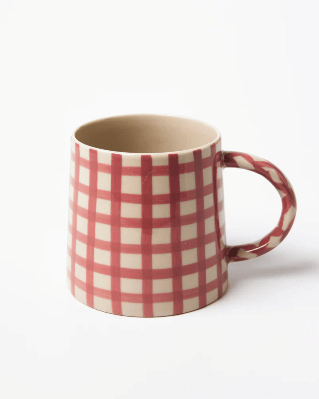 Larder Check Mug - Pink by Jones & Co