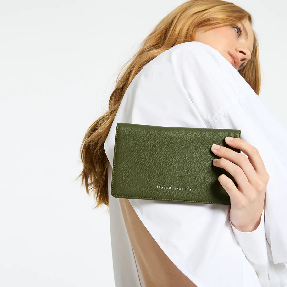 Status Anxiety Living Proof Leather Wallet - Khaki