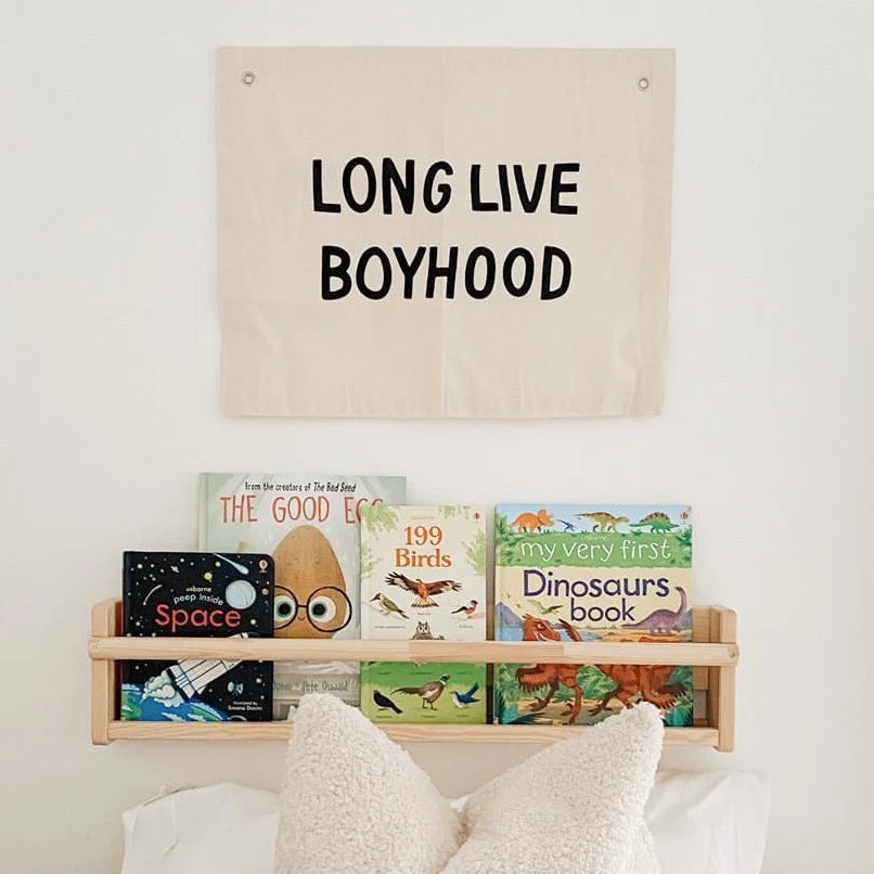 Imani Collective &quot;Long Live Boyhood&quot; Canvas Wall Banner - Quote Wall Banner for Kids Bedroom or Nursery Decor