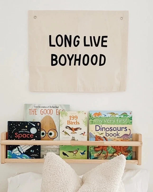 Imani Collective "Long Live Boyhood" Canvas Wall Banner - Quote Wall Banner for Kids Bedroom or Nursery Decor