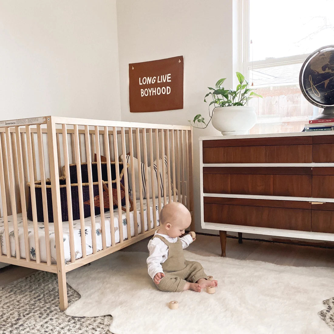 Imani Collective "Long Live Boyhood" Canvas Wall Banner - Quote Wall Art for Kids Bedroom or Nursery