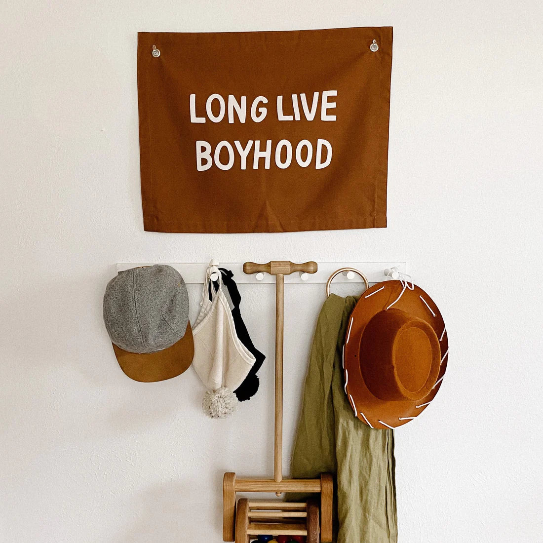 Imani Collective "Long Live Boyhood" Canvas Wall Banner - Quote Wall Art for Kids Bedroom or Nursery
