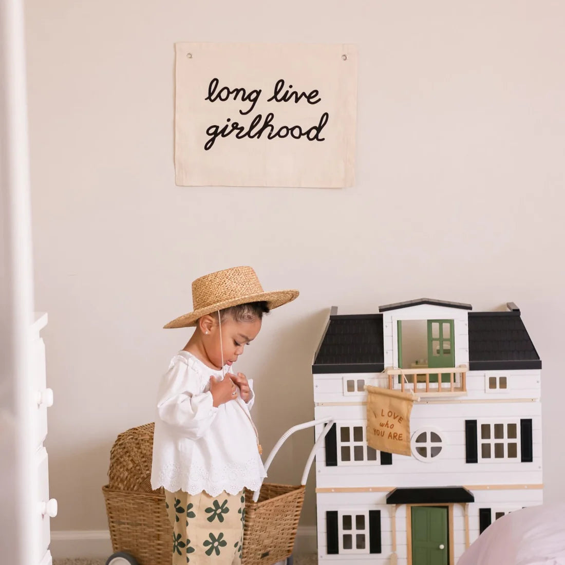 Imani Collective "Long Live Girlhood Banner" Canvas Wall Banner.