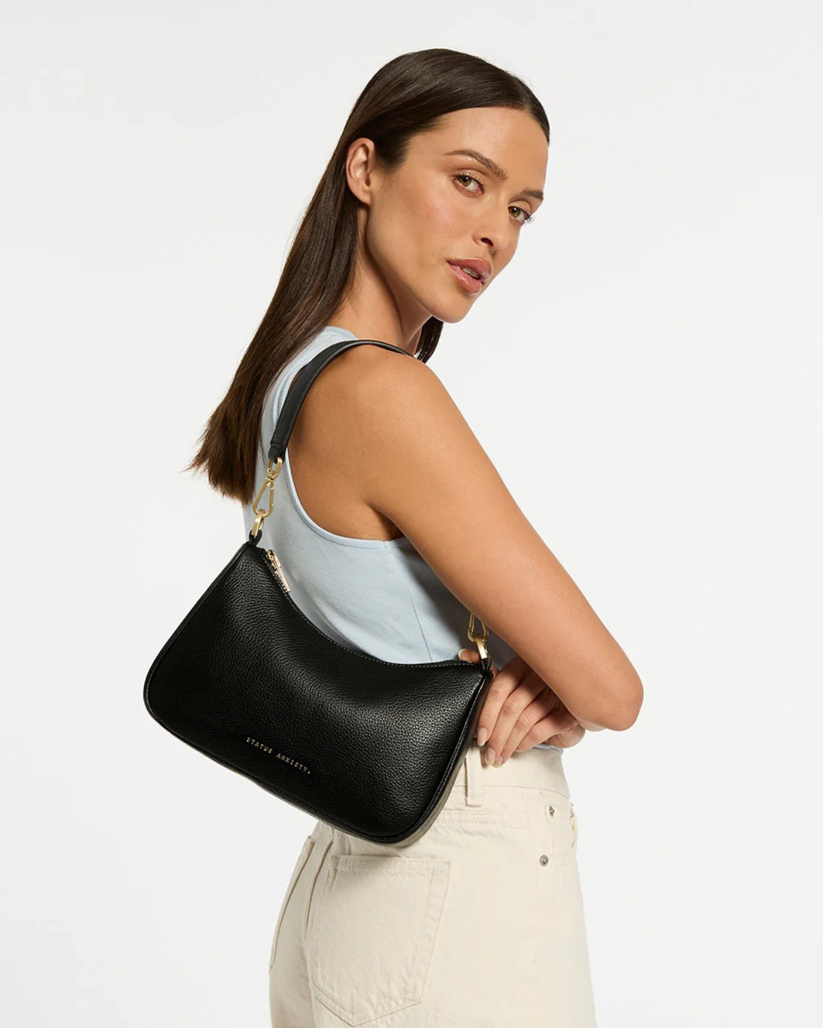 Status Anxiety Look Both Ways Bag - Black/Brushed Gold