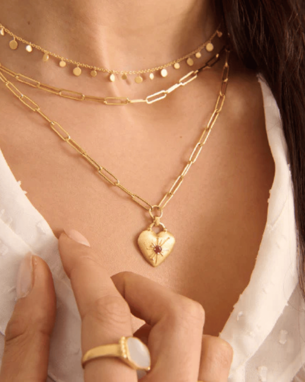 Love You Large Heart Necklace by Murkani