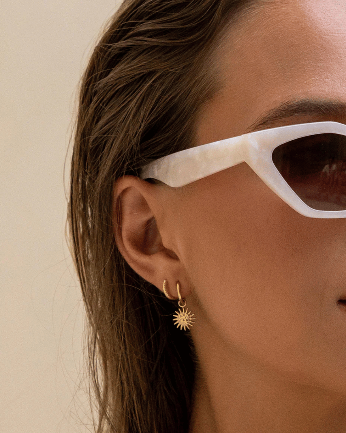 Magnolia Gold Charm Earrings by Arms of Eve