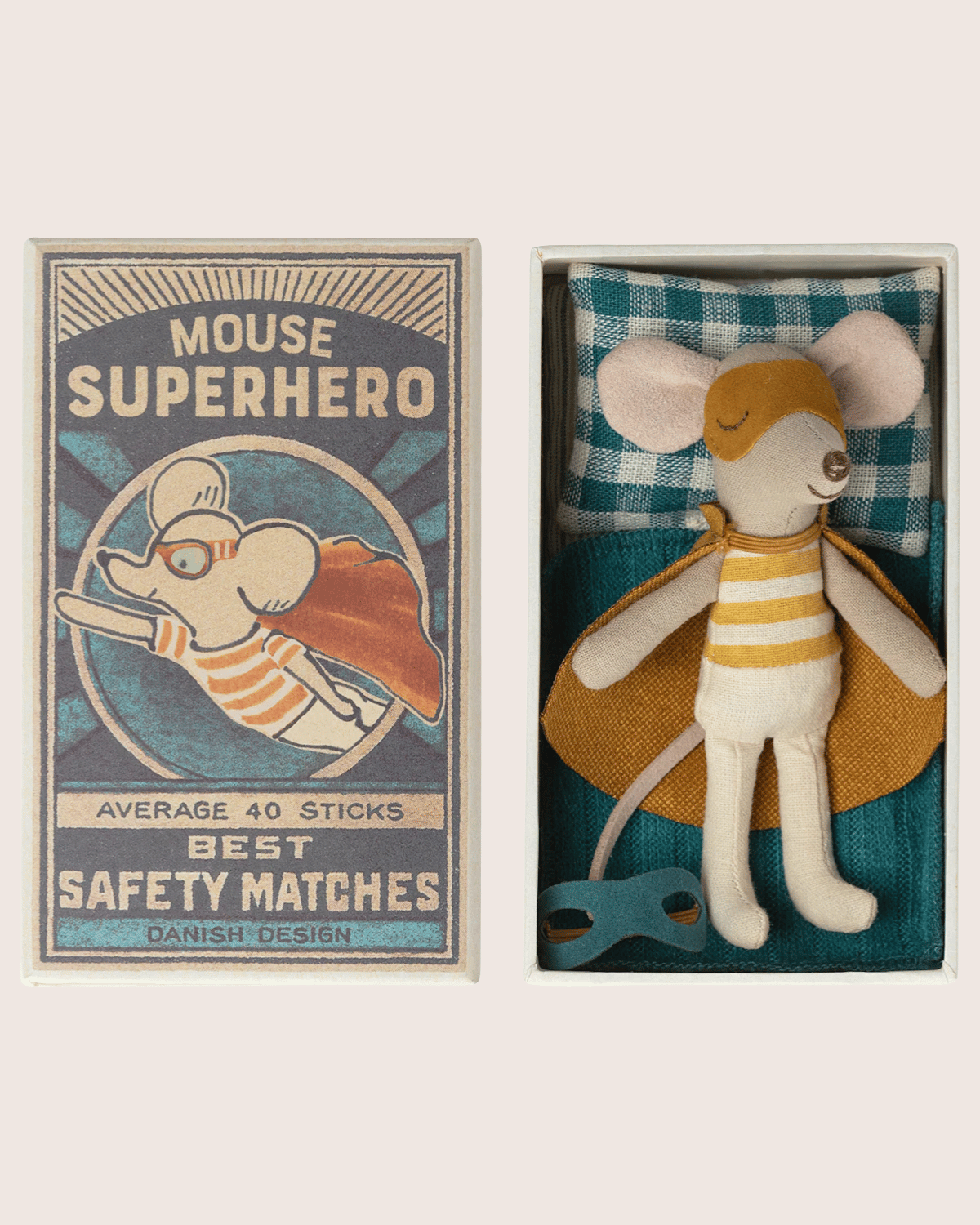 Maileg Super Hero Mouse in Matchbox