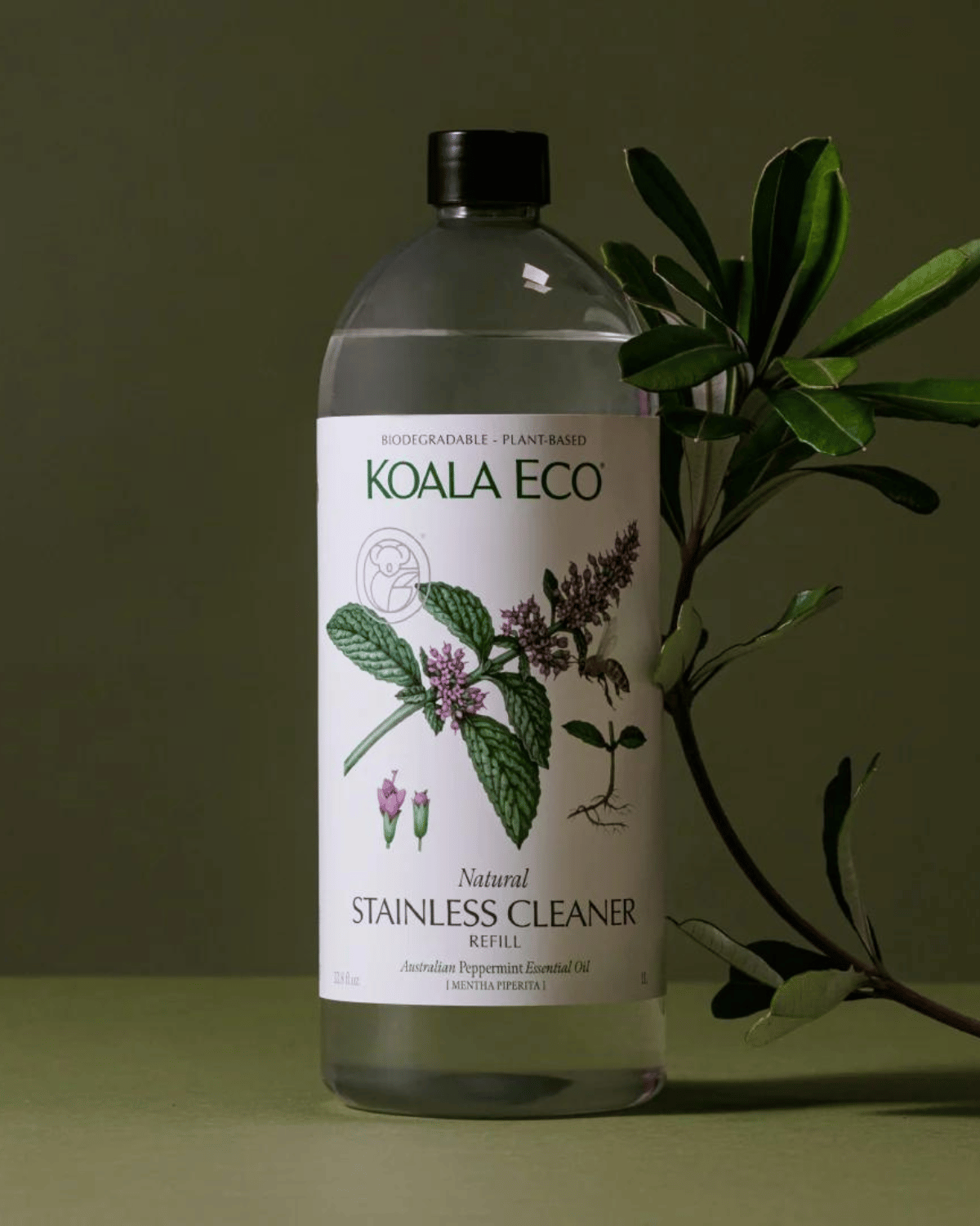 Natural Stainless Steel Cleaner by Koala Eco- Peppermint (1L Refill)