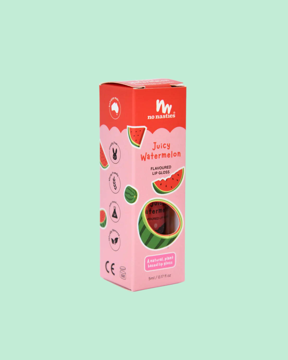 Natural Kids Lip Gloss Wands - Juicy Watermelon by No Nasties
