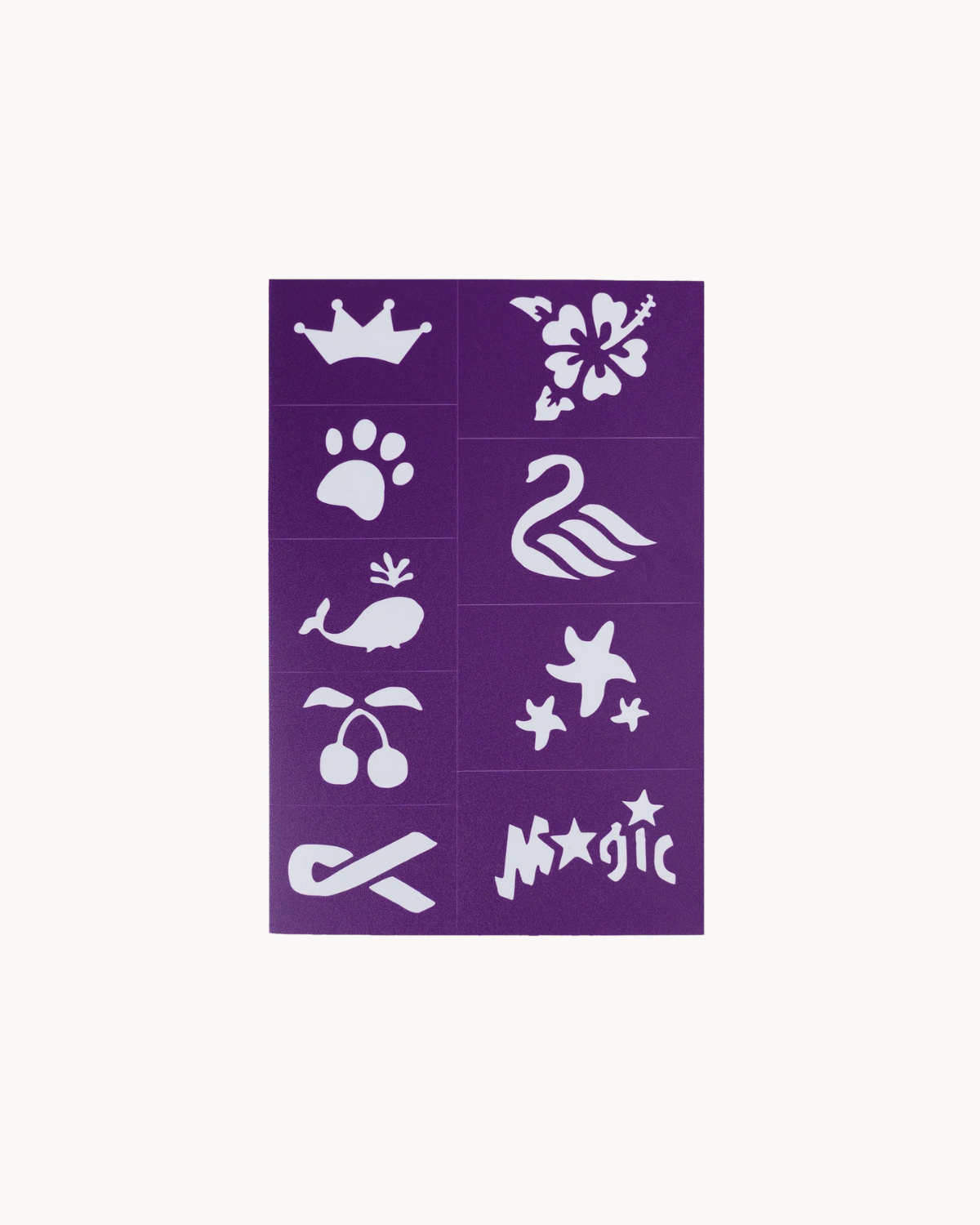 Oh Flossy Reusable Adhesive Face Paint & Makeup Stencils - Purple