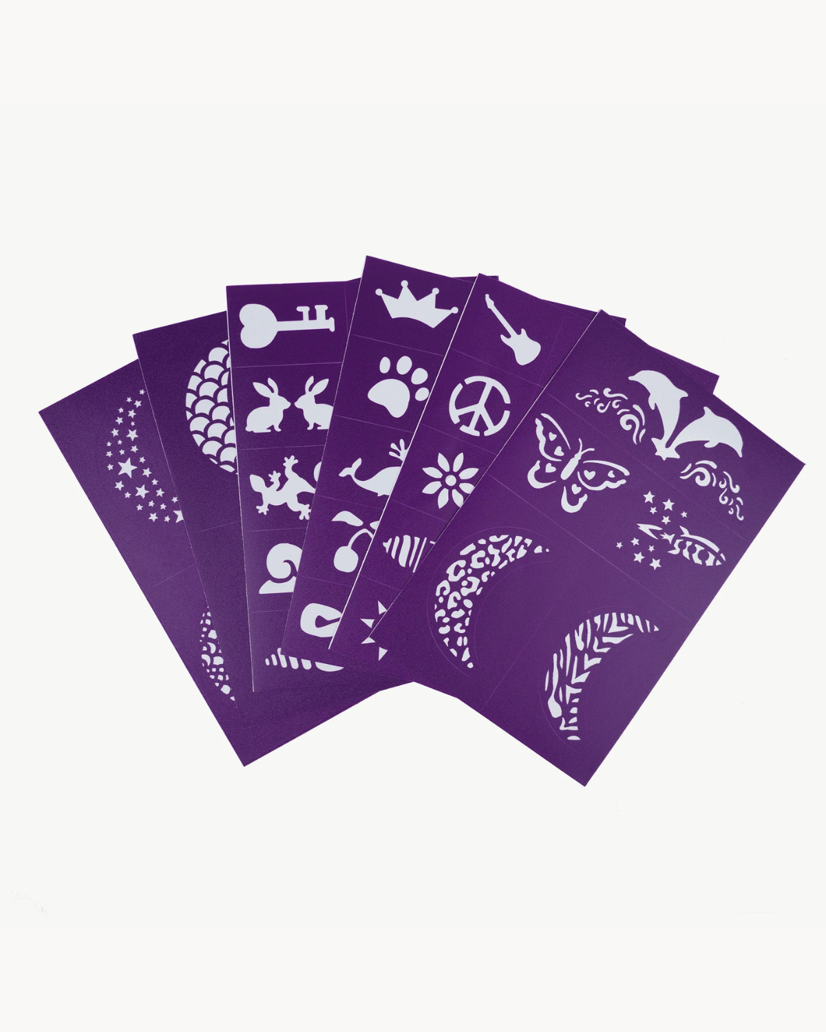 Oh Flossy Reusable Adhesive Face Paint & Makeup Stencils - Purple