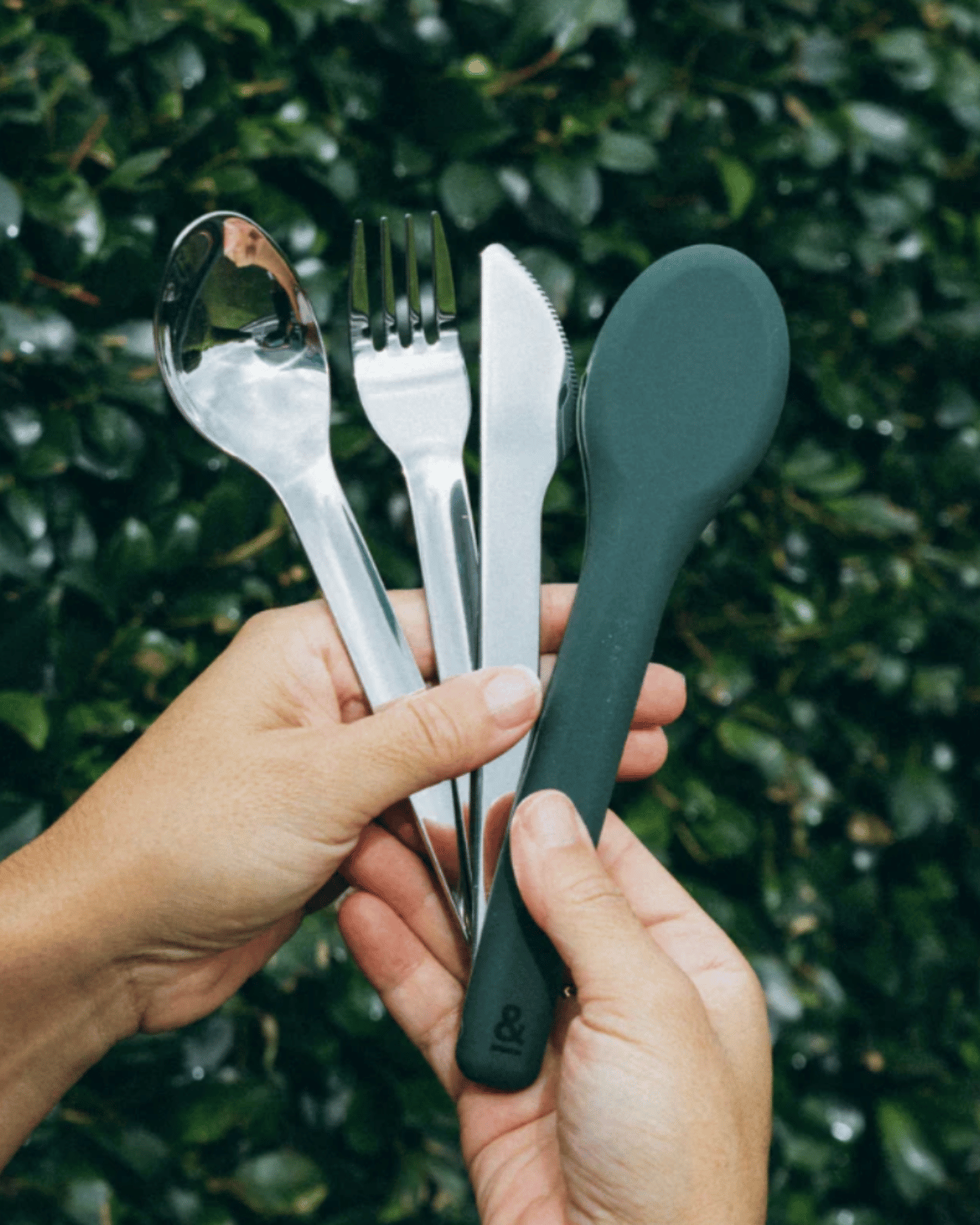Seed & Sprout Reusable Cutlery Set - Stainless Steel & Moss