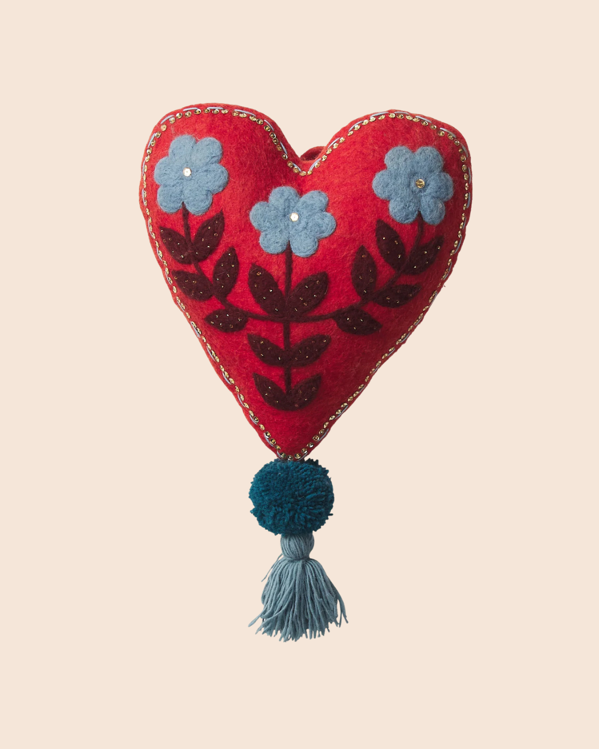 Sadie Felt Heart Door Decoration by Sage x Clare