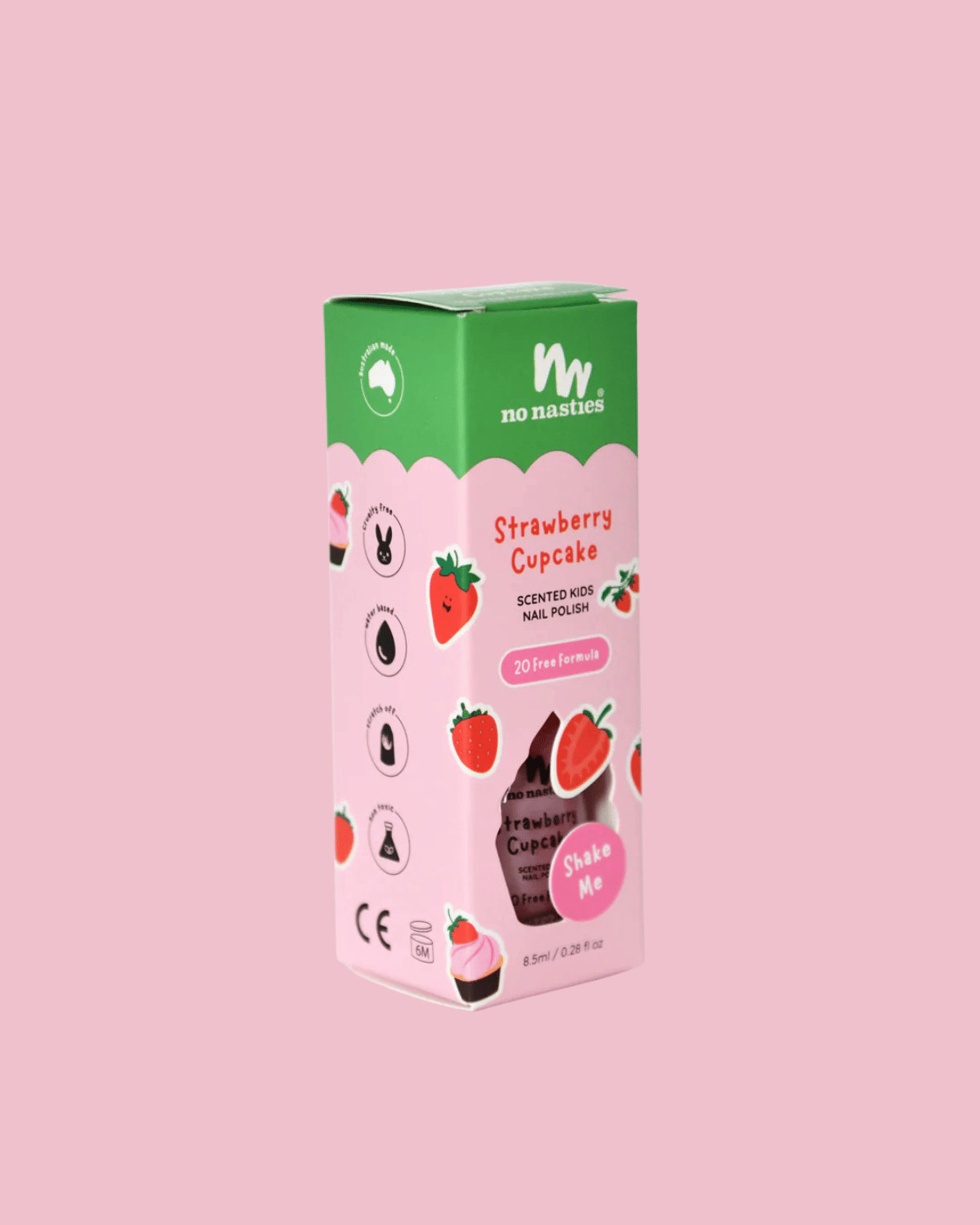 Scented Kids Polish Strawberry Cupcake - Pastel Pink by No Nasties