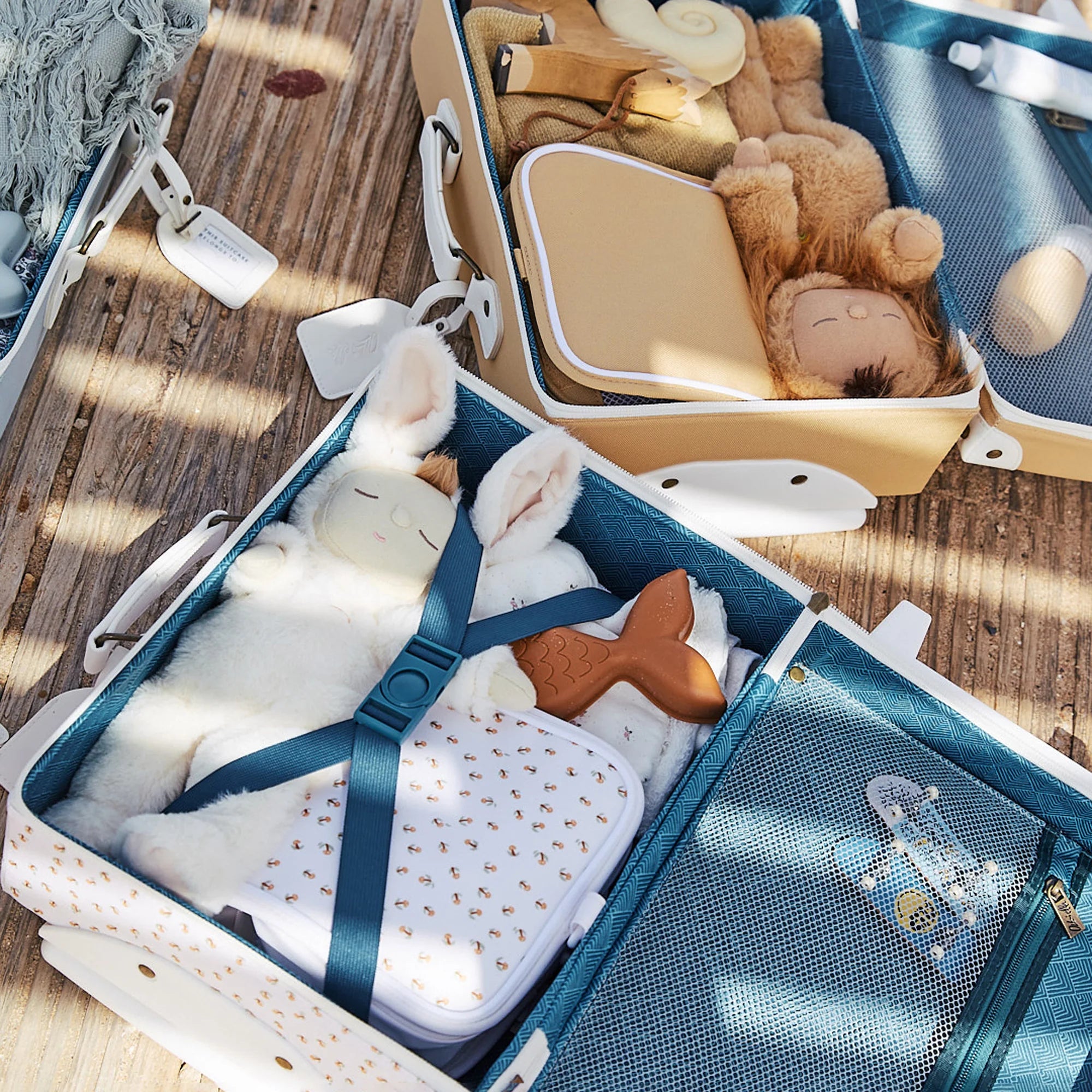 Kids Size Suitcase - See-Ya Suitcase by Olli Ella in Leafed Mushroom