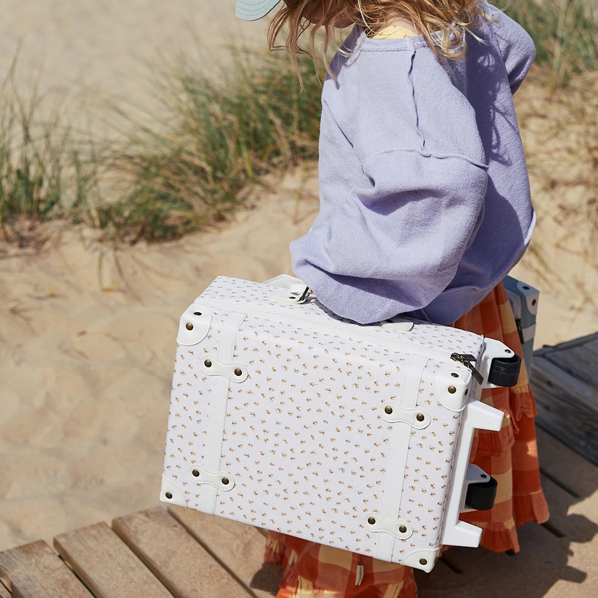 Kids Size Suitcase - See-Ya Suitcase by Olli Ella in Leafed Mushroom