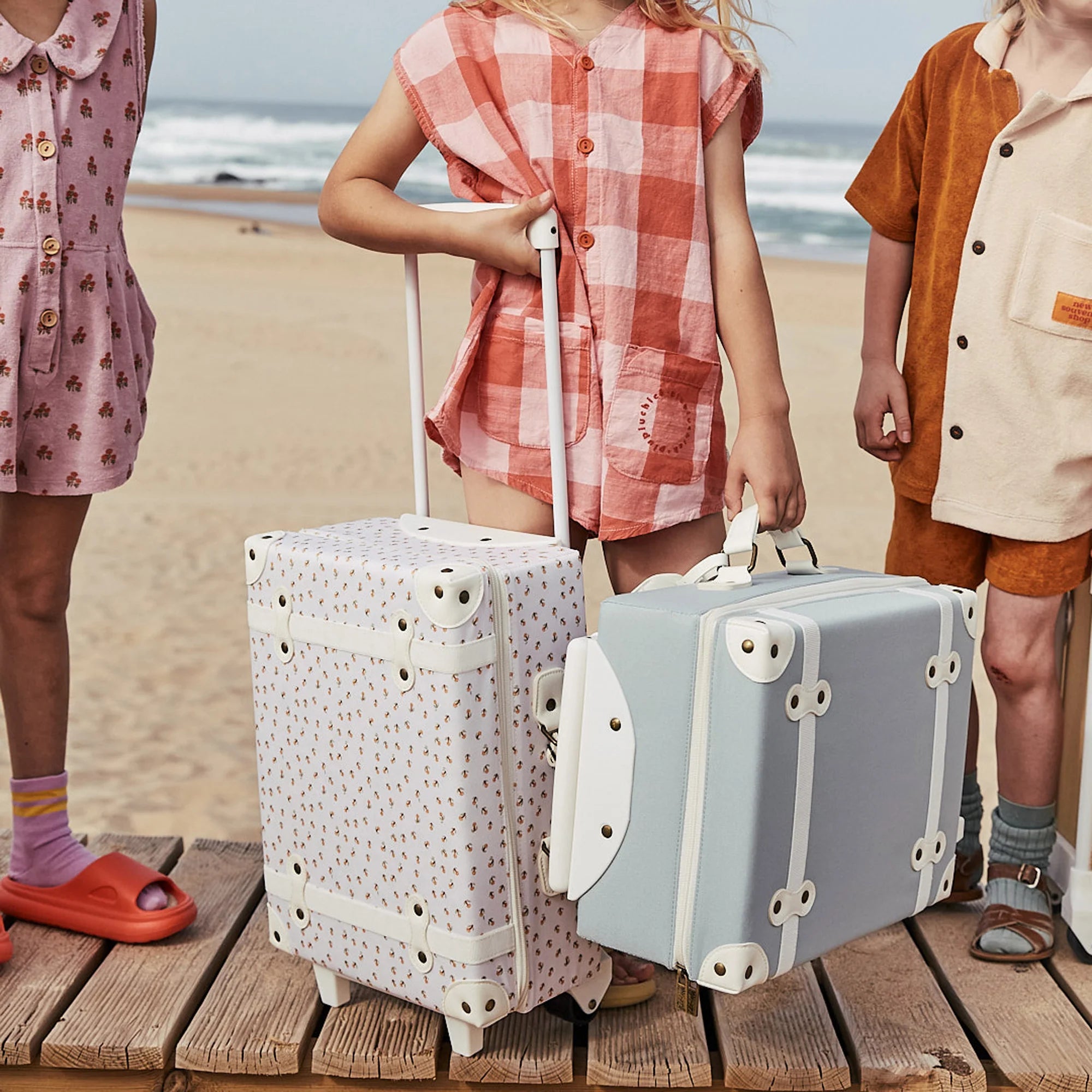 Kids Size Suitcase - See-Ya Suitcase by Olli Ella in Leafed Mushroom