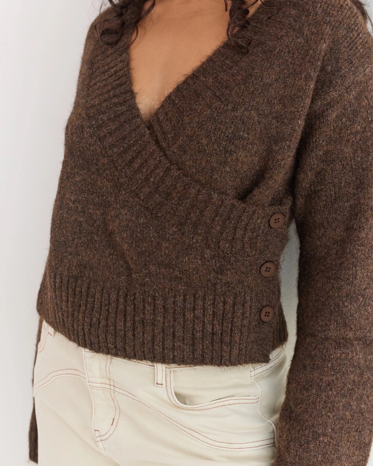 Serena Wrap Cardigan - Brunette by Juni