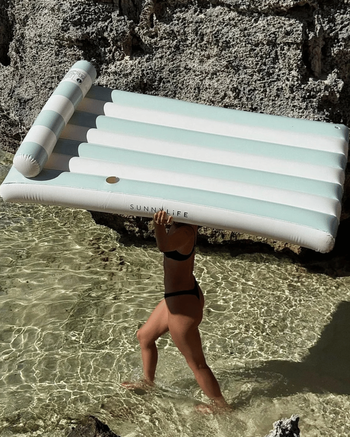 Luxe Lilo - Green Stripe