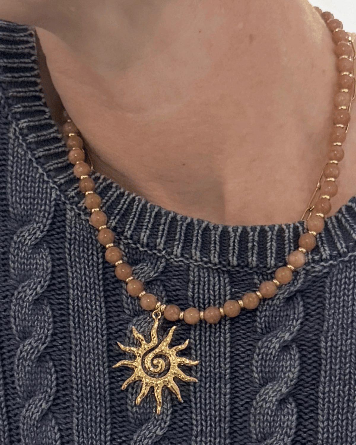 Luna.Foundling ❘ Sunrise Stone Necklace & with Charm