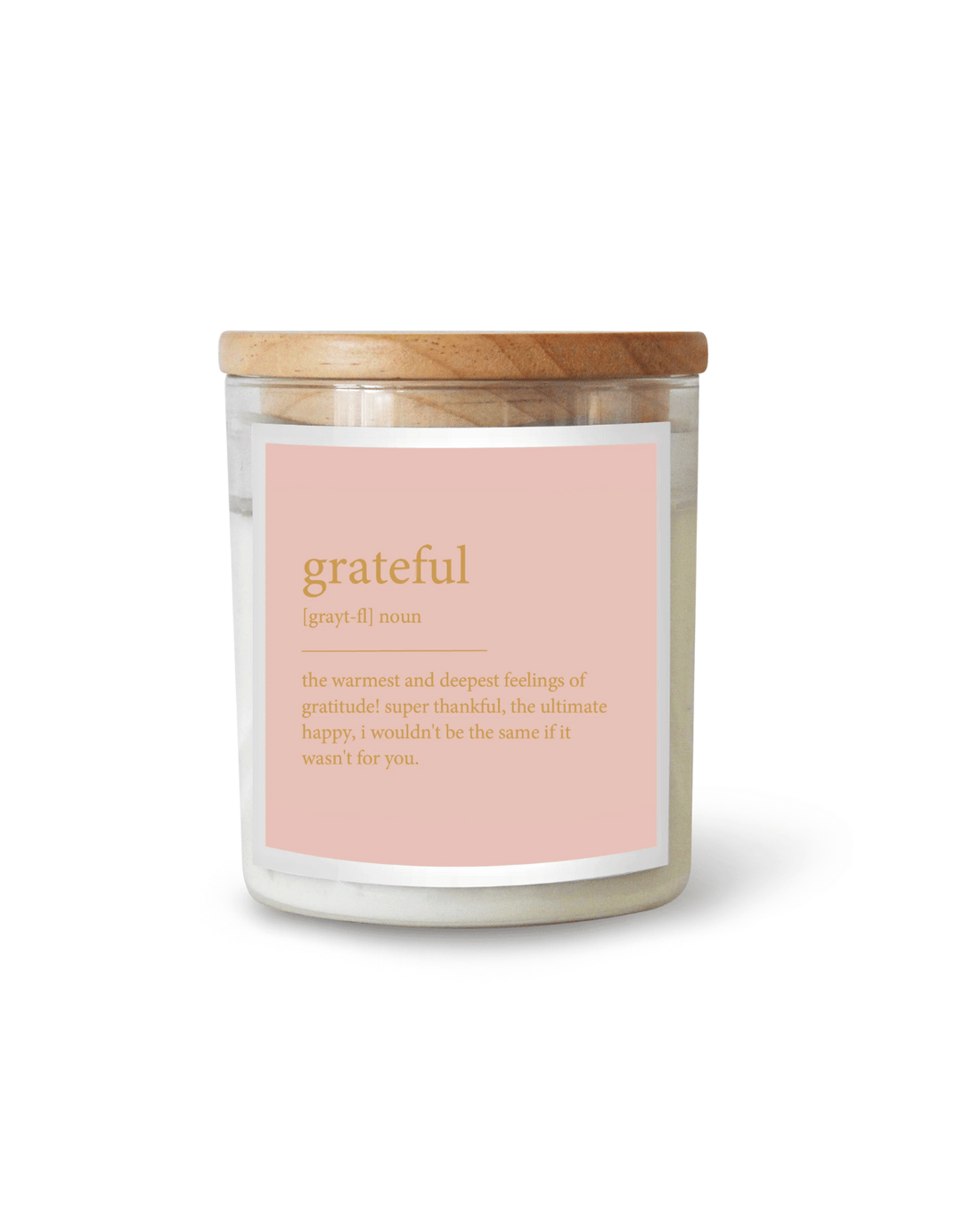 GOLDIE Dictionary Quote Candle - Grateful