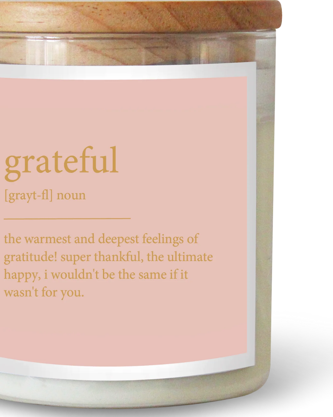 GOLDIE Dictionary Quote Candle - Grateful