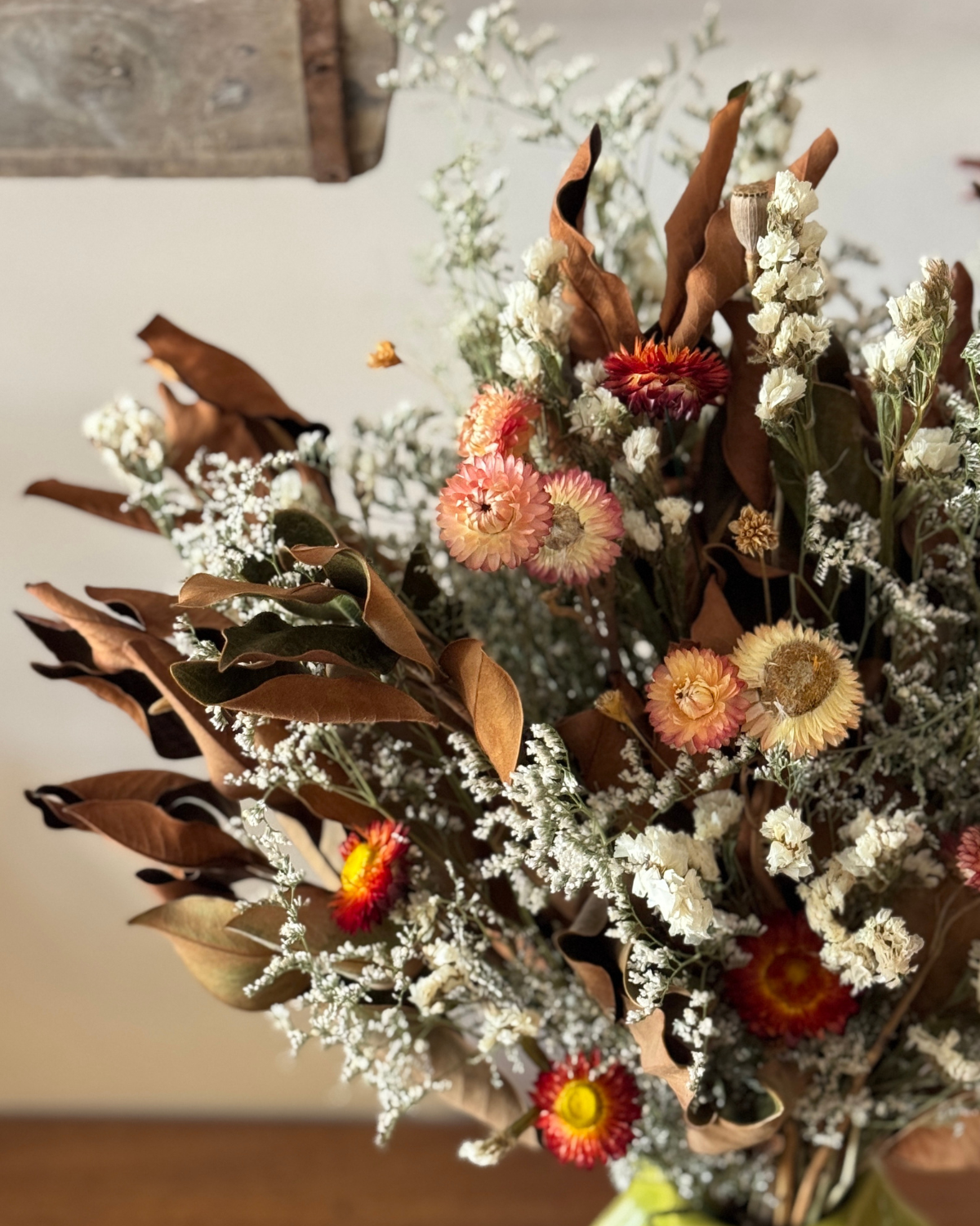 DRIED FLOWER VASE ❘ Rippled Green & Rust