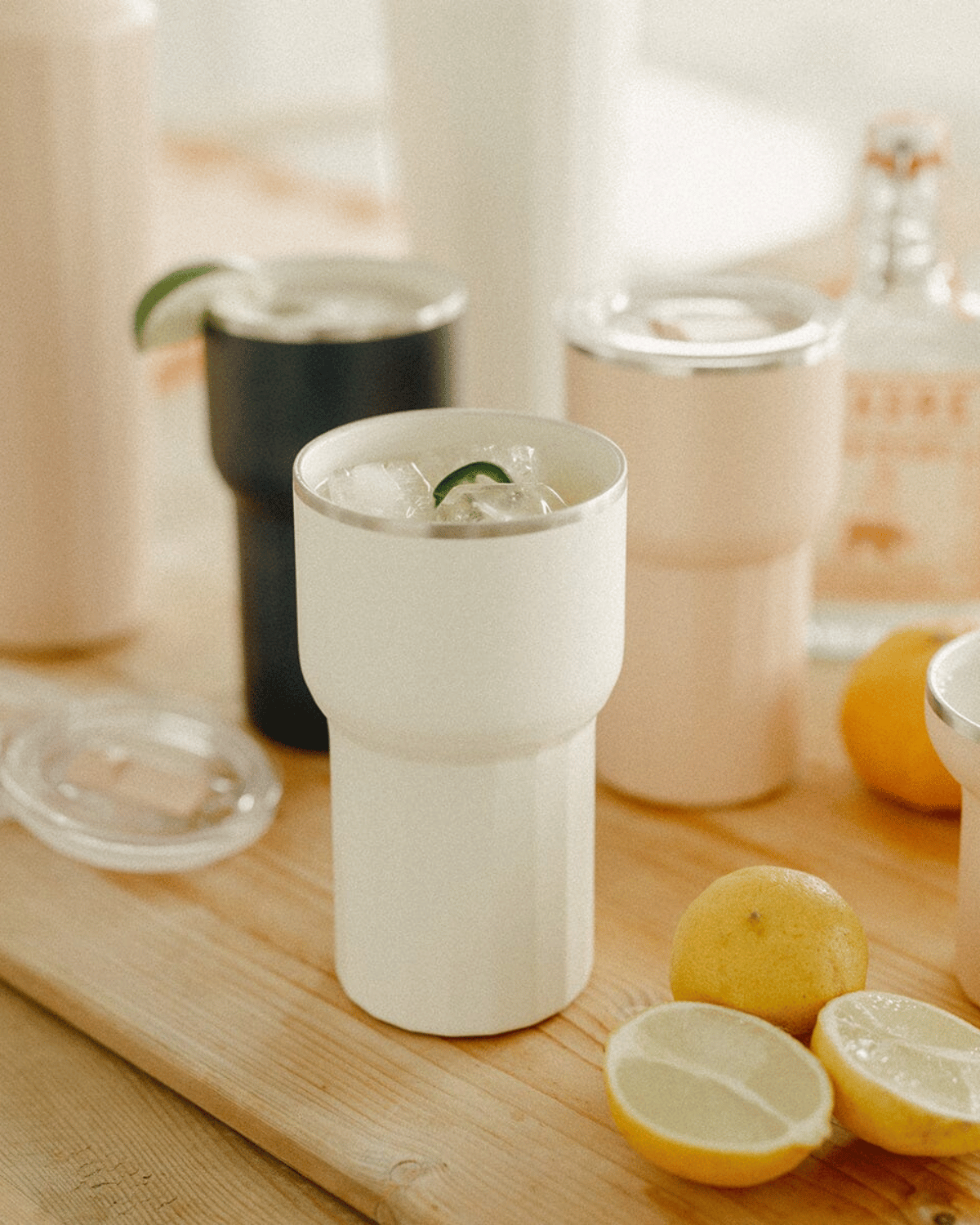 Business & Pleasure Co - The Hemingway Drinkware Travel Cup - Highball - Antique White - 12 Oz / 475 ML