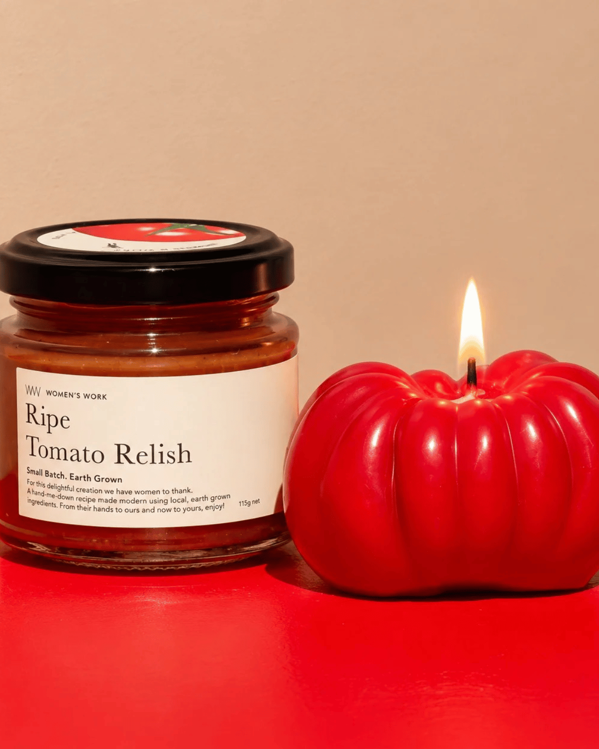 Two Red Tomatoes, A Relish & Candle Gift Set (115g) By Women&