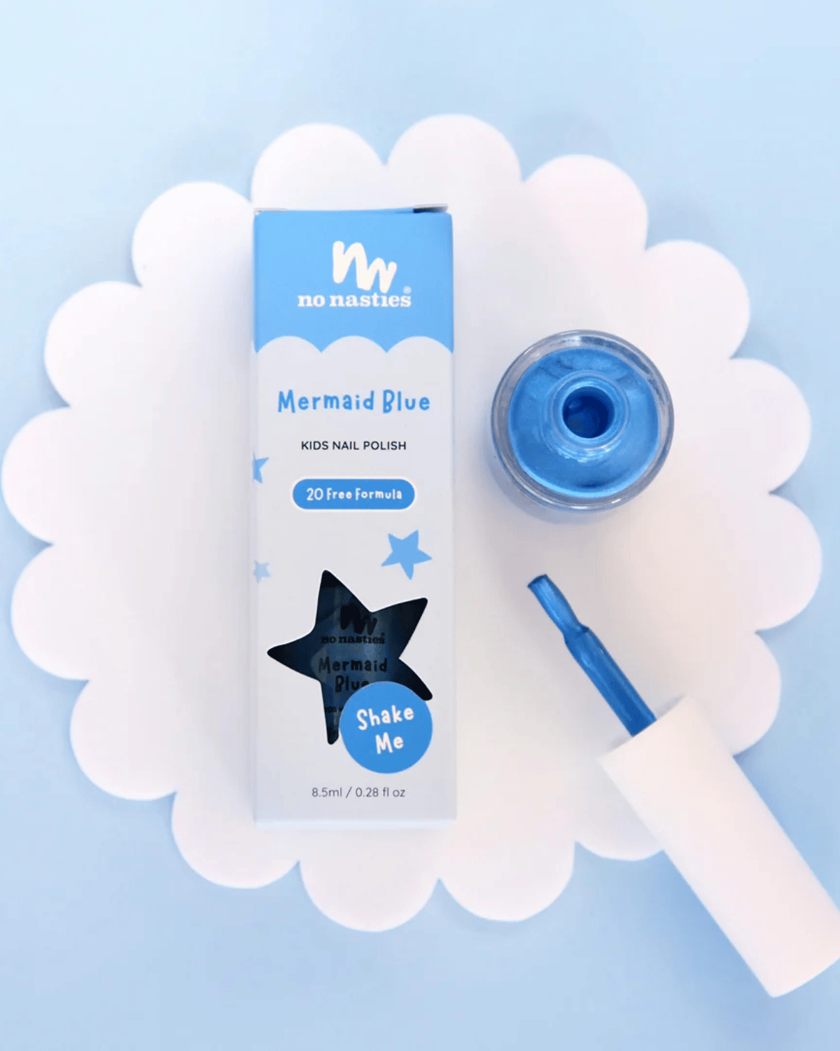Water-Based Kids Nail Polish - Mermaid Blue by No Nasties