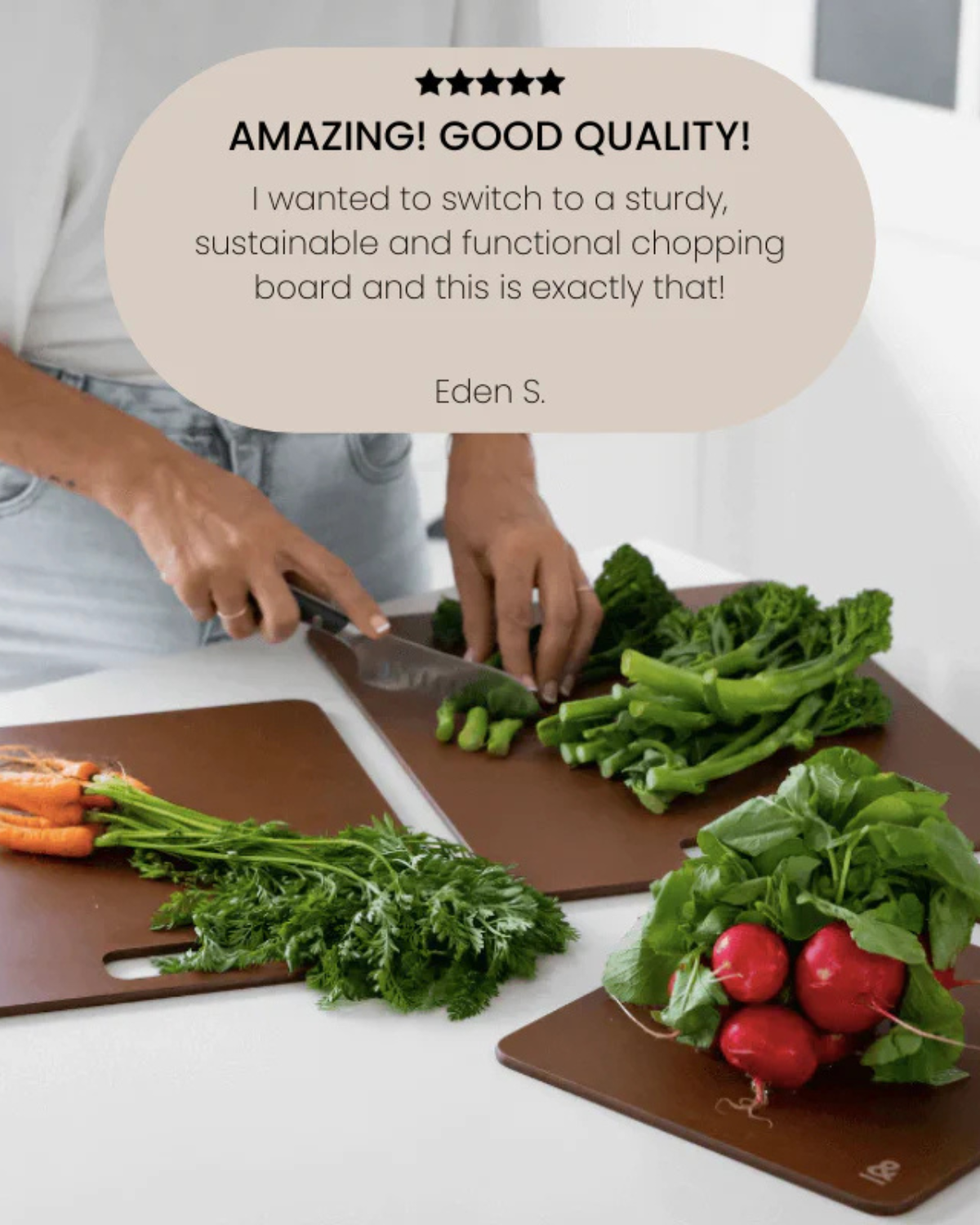 Seed & Sprout Wood Fibre Chopping Board Trio - Nutmeg