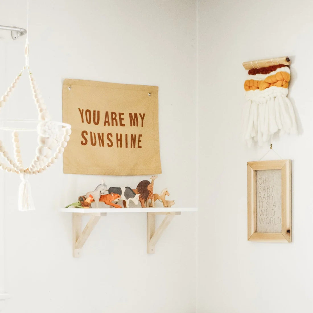 Imani Collective "You Are My Sunshine Banner" Canvas Wall Banner - quote wall art for kids bedroom