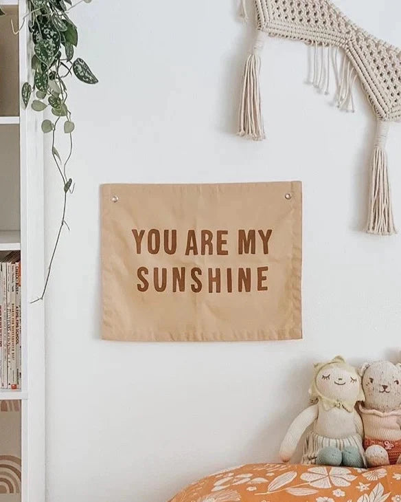 Imani Collective "You Are My Sunshine Banner" Canvas Wall Banner - quote wall art for kids bedroom