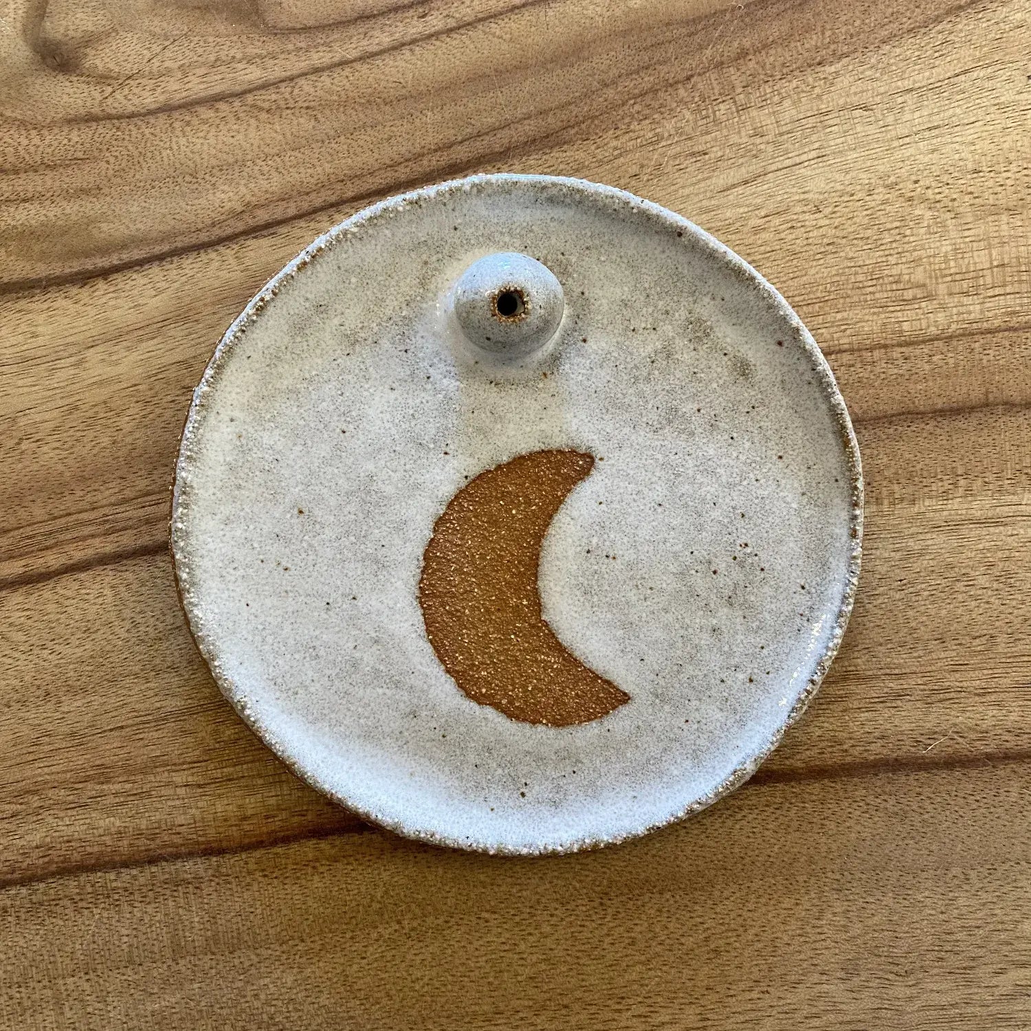 Handmade Ceramic Incense Holder by Heiani Studio with Moon