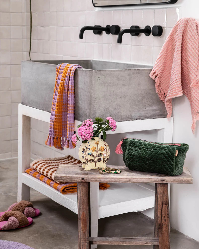 Artichoke Velvet Toiletry Bag by Kip&Co