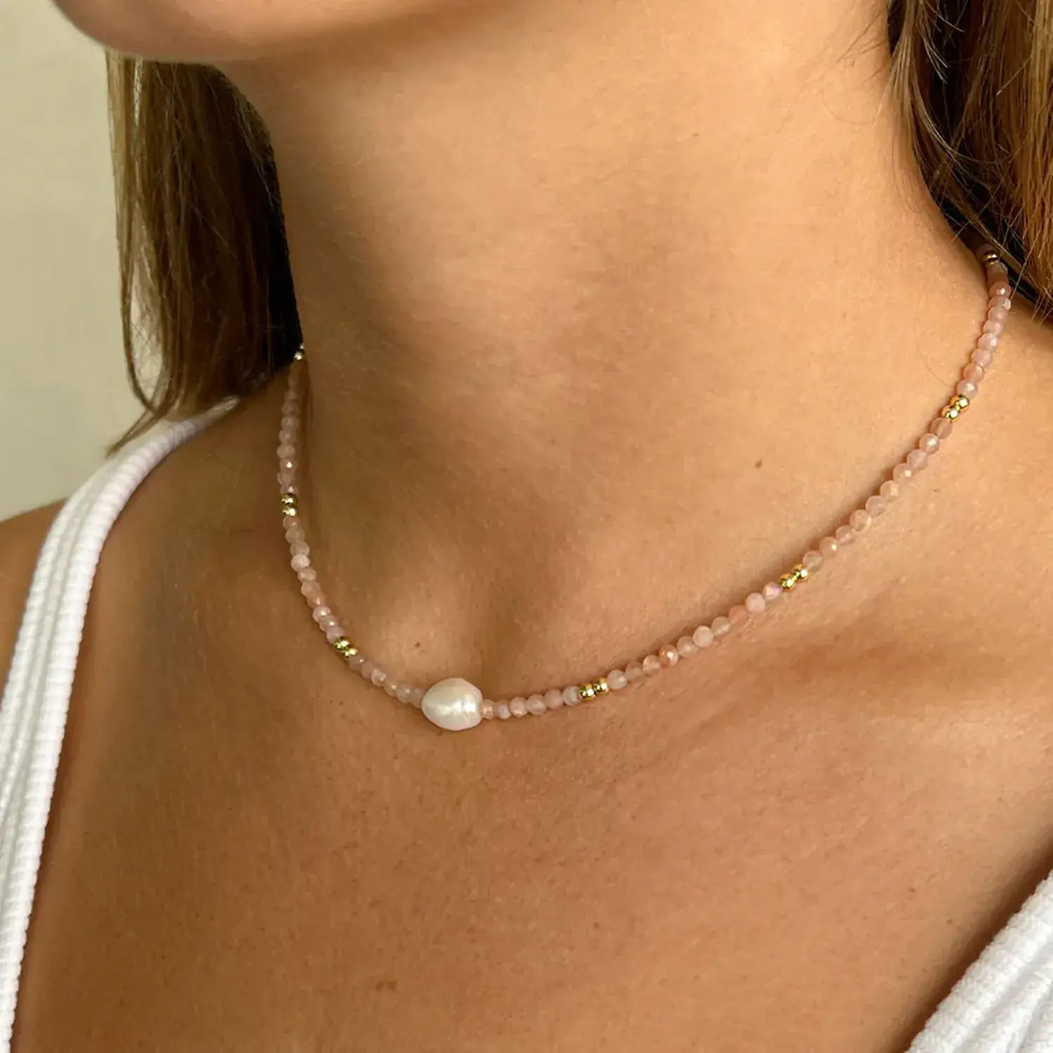 Mila Gemstone and Pearl Choker by Arms of Eve