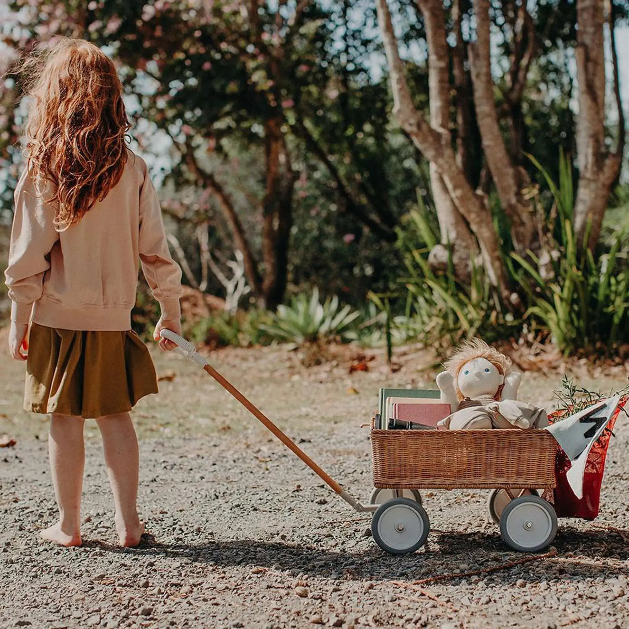 Rattan Wonder Wagon by Olli Ella in Natural