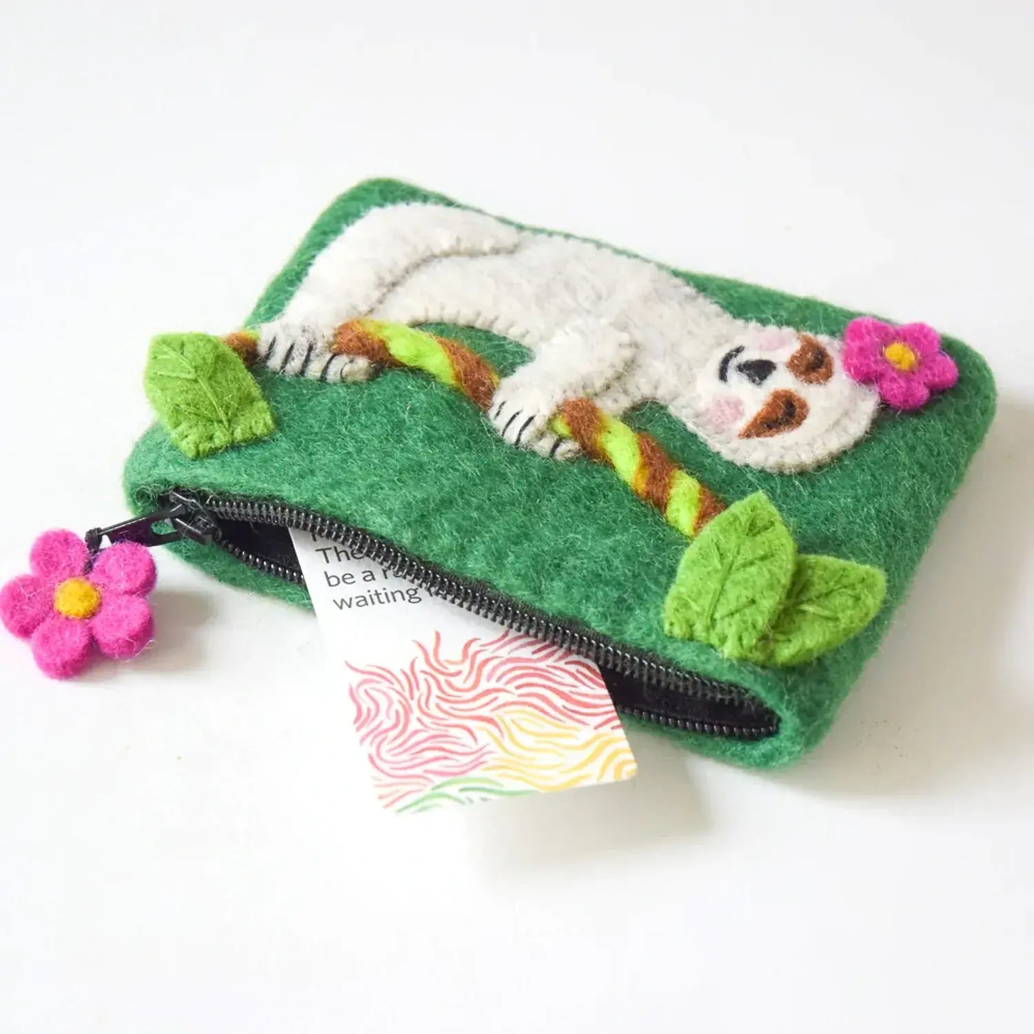 Felt Happy Sloth Purse by Tara Treasures