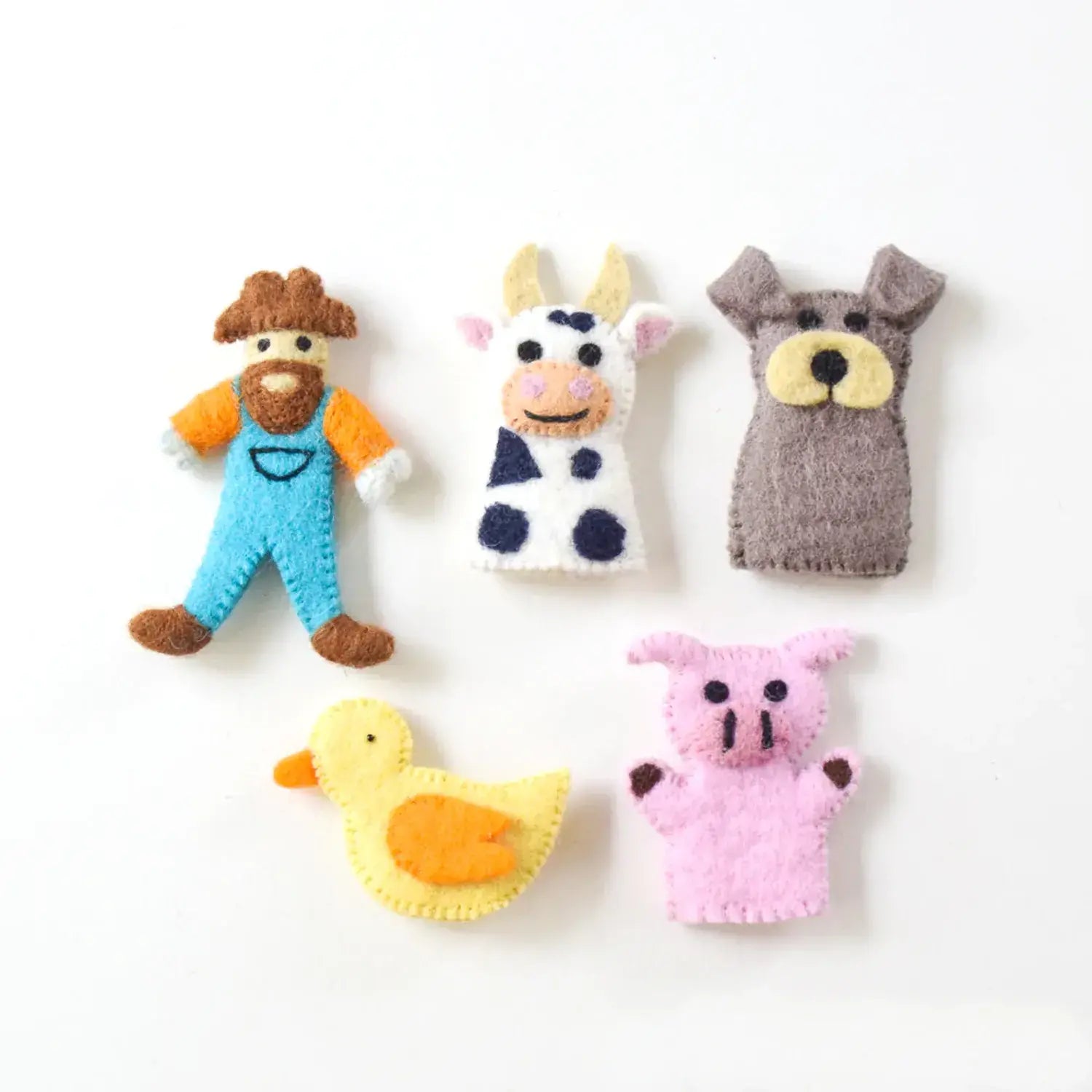 Old MacDonald Farm Animals Finger Puppet Set by Tara Treasures